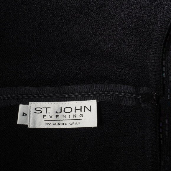 St John Evening Dress Size 4 Long Halter Criss Cross Open Back Iridescent - Picture 10 of 10